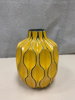 YELLOW GRAY DESIGN VASE