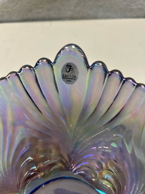 PURPLE GLASS PULLED FEATHER STYLE BOWL