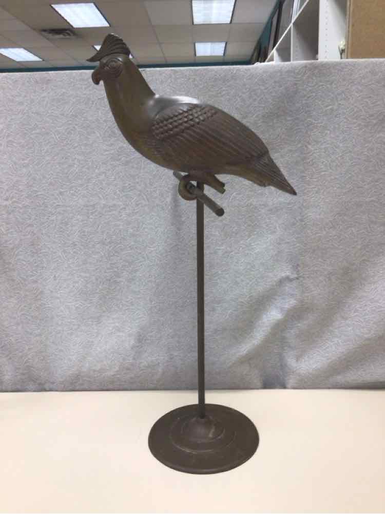 BRONZE BIRD ON STAND