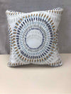 WHITE/BLUE/GOLD BURST PATTERN PILLOW