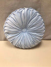 ROUND BLUE TUFTED PILLOW
