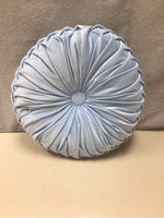 ROUND BLUE TUFTED PILLOW