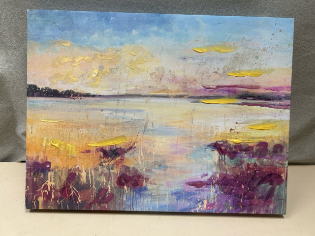 PURPLE TAN BLUE WATER SUNSET PIC