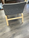 "NOLMYRA" GRAY MESH W/WOOD CHAIR