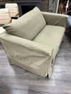 GREEN SLIPCOVERED SLEEPER SOFA