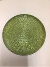 4 GREEN PRESSED GLASS PLATES
