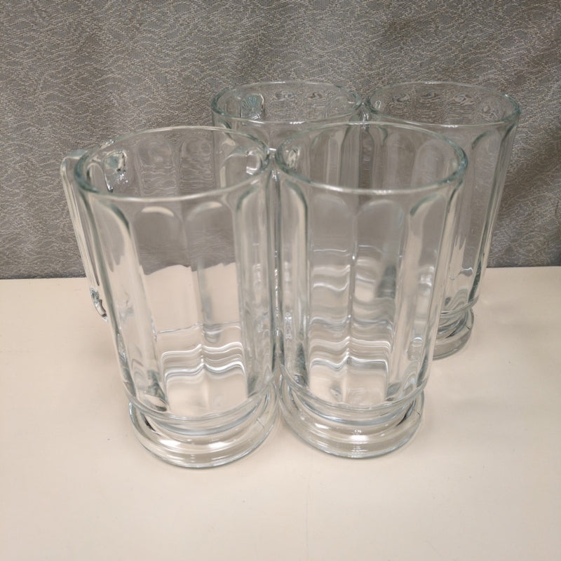 SET OF 4 CLEAR BEER MUGS