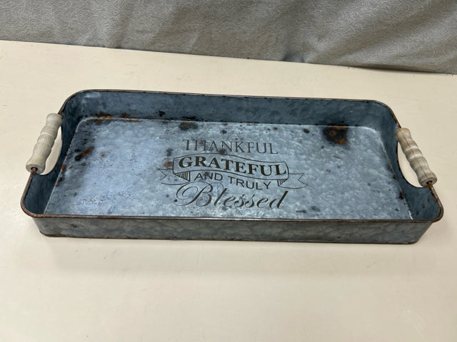 SILVER "GRATEFUL" DIST METAL TRAY