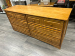 OAK DOUBLE DRESSER (6 DRAWER)