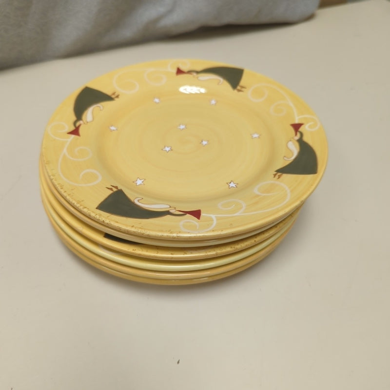 6 YELLOW ANGLE THEME SNACK PLATES