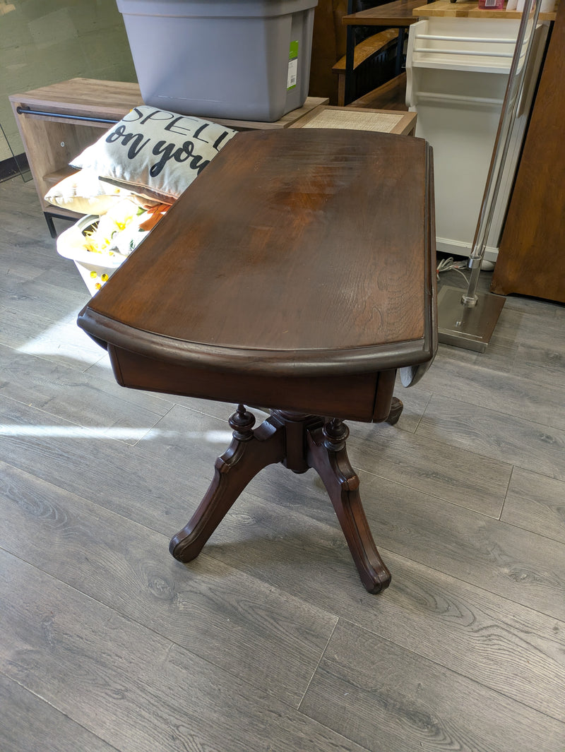ROUND DROPLEAF TABLE W/DRAWER