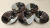 5 HANDMADE BLACK/RED/WHITE BOWLS