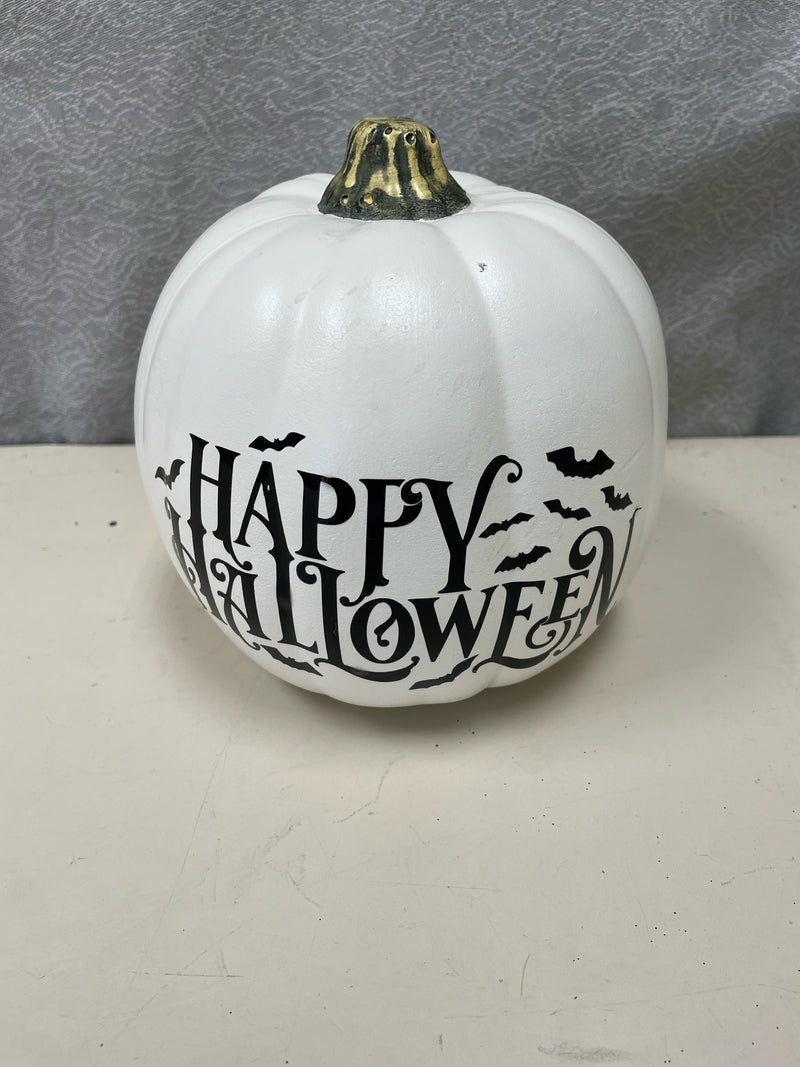 WHITE PUMPKIN HAPPY HALLOWEEN