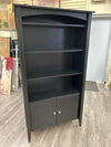 BLACK BOOKSHELF W/STORAGE