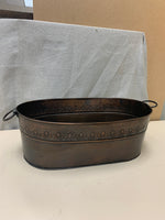 BRONZY OVAL METAL BUCKET