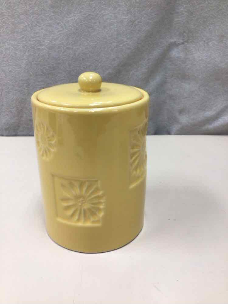 YELLOW CERAMIC KITCHEN CANISTER