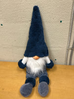 BLUE STUFFED SHELF SITTING GNOME