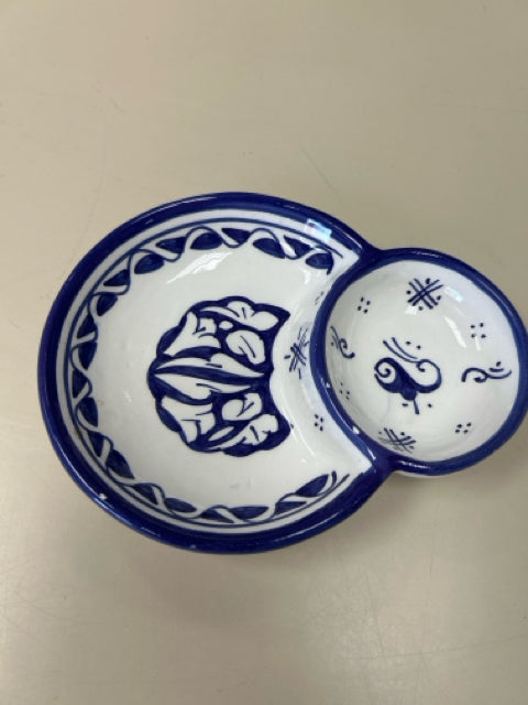 2 PART BLUE/WHITE DISH