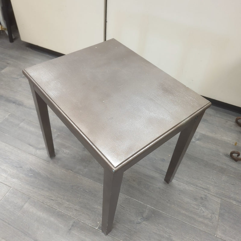 BROWN METALLIC PAINTED END TABLE