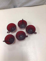 5 RED TEACUPS