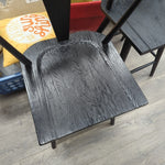 2 24" BLACK WOOD STOOLS