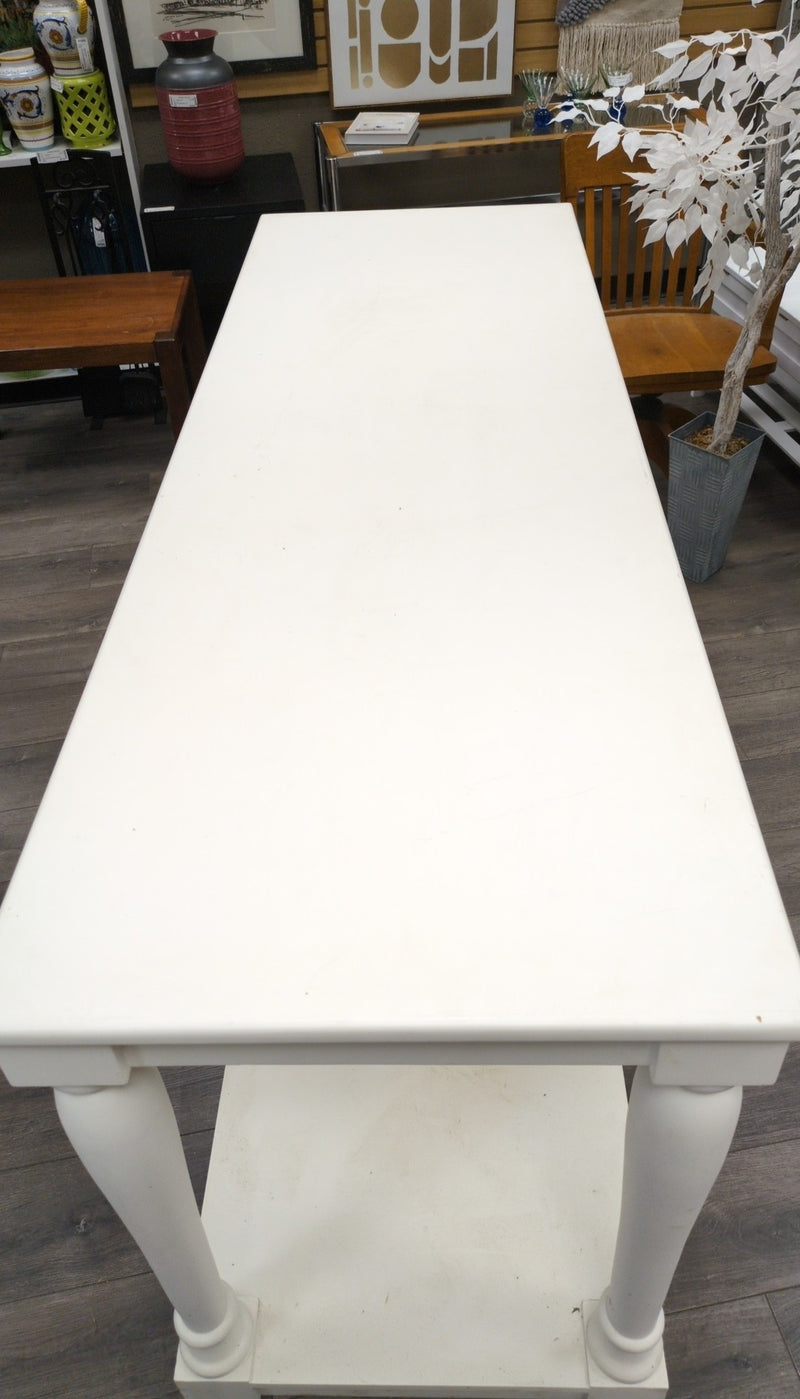 OVERSIZED WHITE WOOD CONSOLE