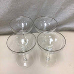 5 SILVER RIM COUP GLASSES