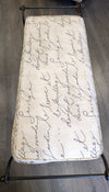 METAL BENCH W/FRENCH WRITING