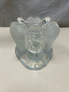 ANGELS FROSTED GLASS CANDLE HOLDER