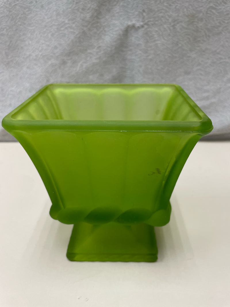 GREEN GLASS VASE