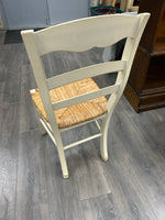 4 TAN CHAIRS W/WEAVE SEATS