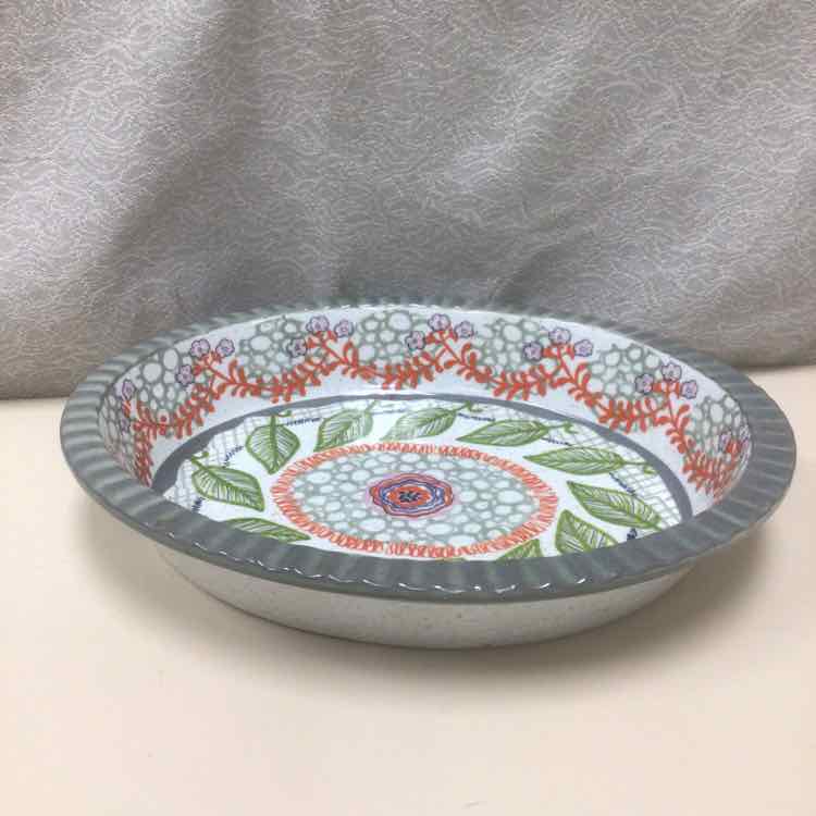 FLORAL W/LEAF CERAMIC BOWL