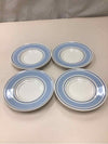 4 VINTAGE BLUE/BROWN MUGS