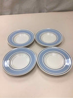 4 VINTAGE BLUE/BROWN MUGS