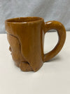 WOOD CARVED MUG