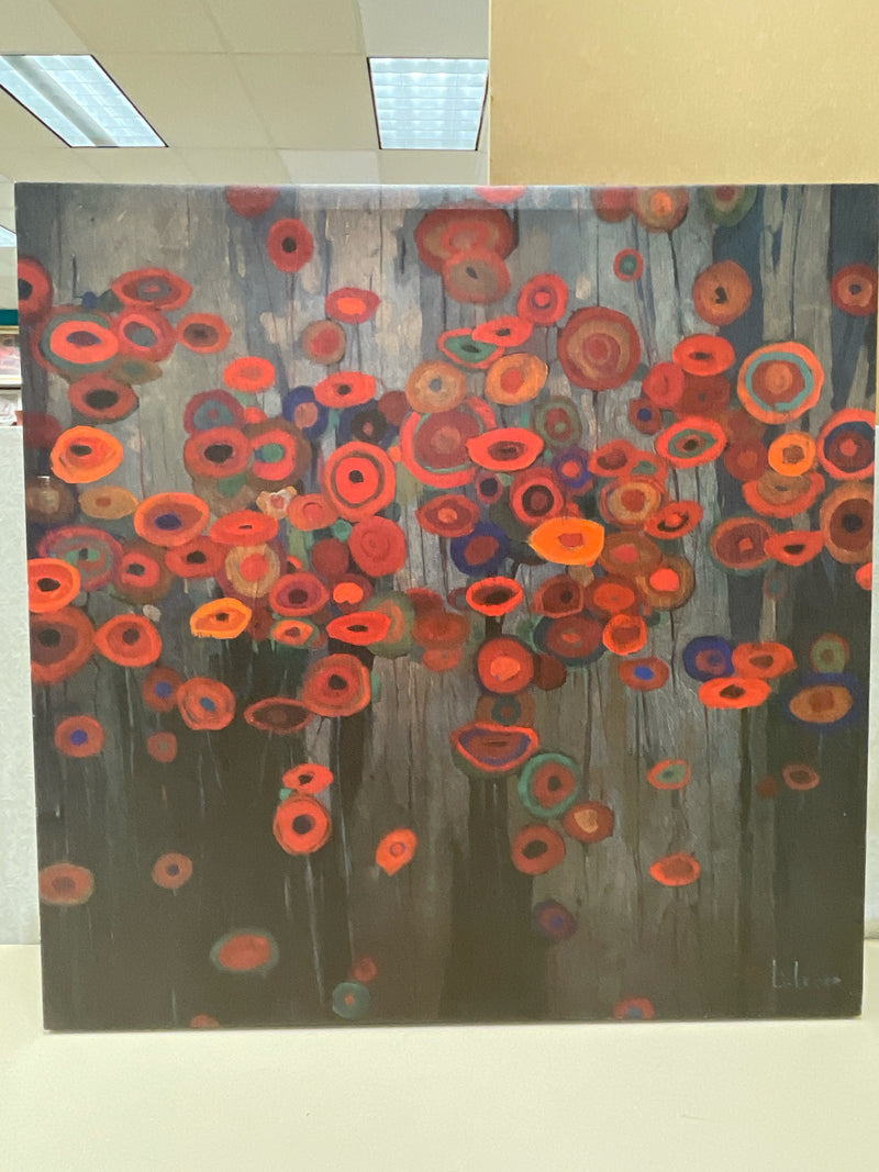 RED FLORAL CANVAS