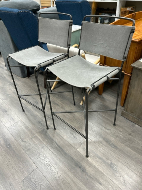 2 GREY BLACK TROVE BAR STOOLS