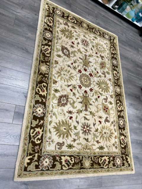 GREEN BLACK CREAM RUG