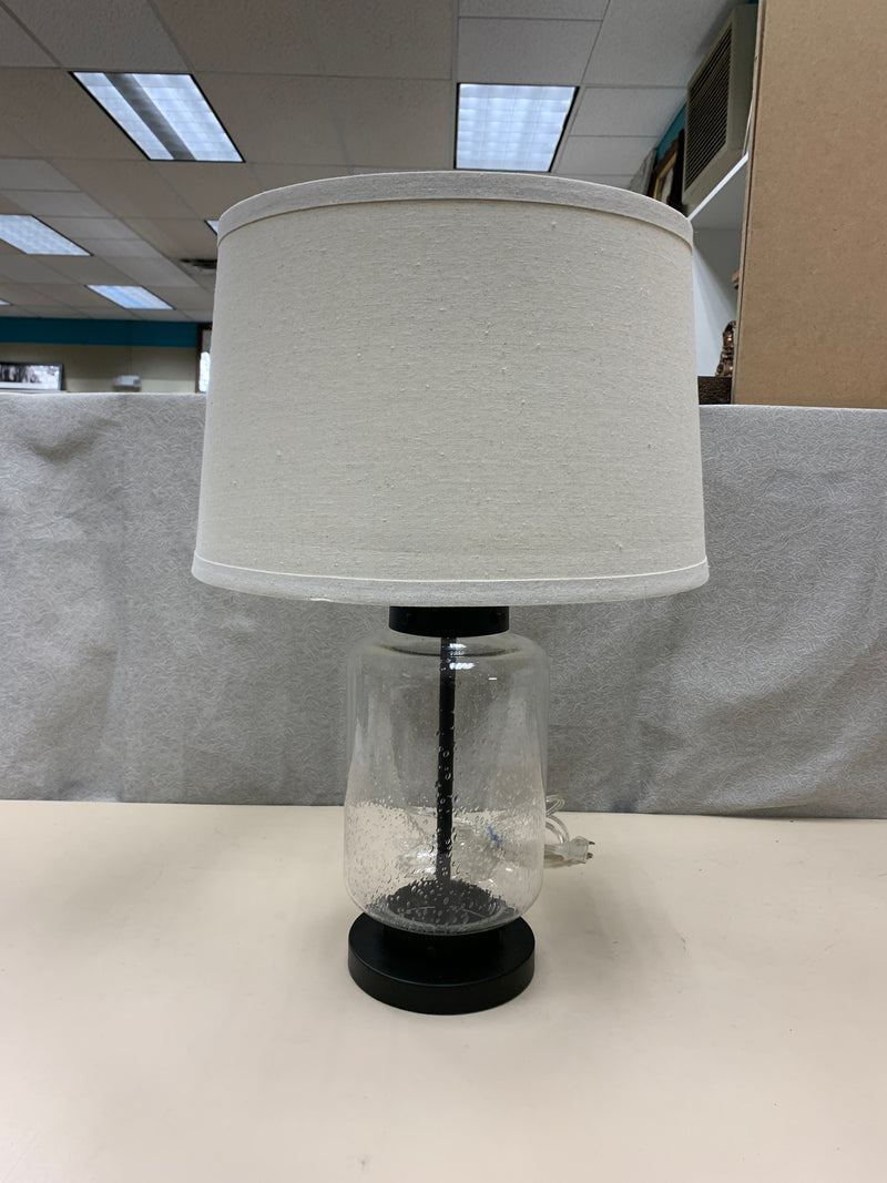 BUBBLY GLASS/METAL BASE LAMP