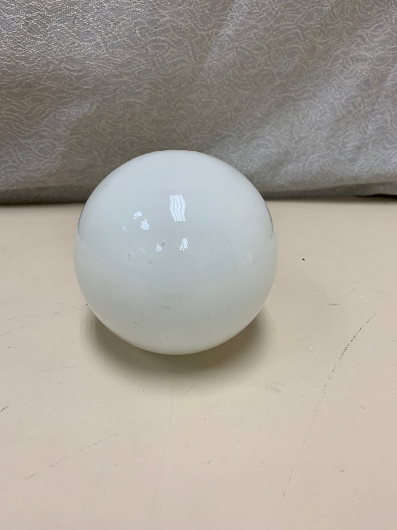 WHITE GLASS DECOR BALL