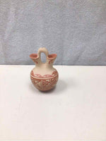 MINI LIGHT BROWN PAINTED POT