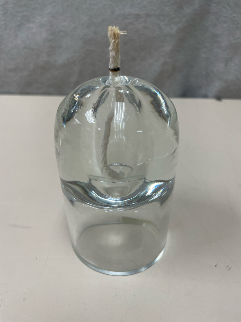 GLASS OIL LAMP PAPERWEIGHT