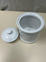 WHITE CERAMIC "SUGAR" CONTAINER