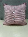 "BELIEVE" WHITE/RED STRIPE PILLOW