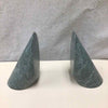 2 GREEN STONE BOOKENDS