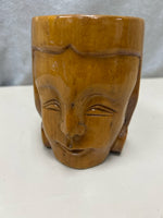 WOOD CARVED MUG
