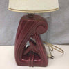 MAROON SCULPTURE BASE LAMP