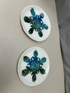 2 BLUE SNOWFLAKE PLATES
