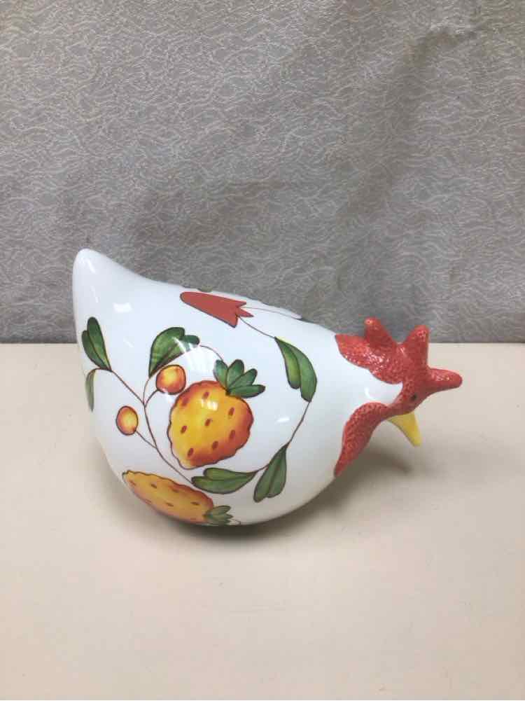 HEN FIGURINE W/STRAWBERRIES