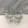 4 HOLLY THEME STEMWARE GLASSES